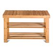 Pemberly Row 2-Tier Entryway Solid Bamboo Shoe Storage Rack Bench in Natural