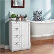 Pemberly Row MDF Board Free Standing Storage Cabinet w/ 2 Shelves in White