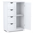 Pemberly Row MDF Board Free Standing Storage Cabinet w/ 2 Shelves in White