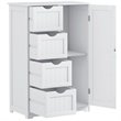 Pemberly Row MDF Board Free Standing Storage Cabinet w/ 2 Shelves in White