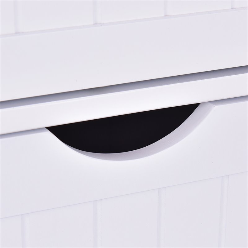 Pemberly Row MDF Board Free Standing Storage Cabinet w/ 2 Shelves in White