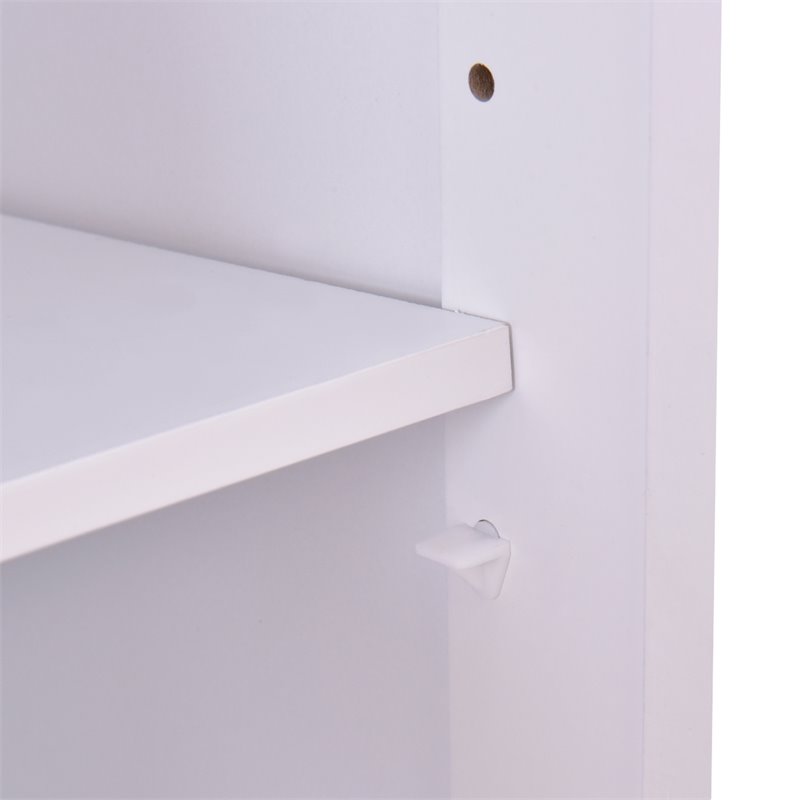 Pemberly Row MDF Board Free Standing Storage Cabinet w/ 2 Shelves in White