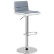 Pemberly Row PU Leather Adjustable Bar Stools in Gray/White (Set of 2)