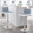 Pemberly Row PU Leather Adjustable Bar Stools in Gray/White (Set of 2)