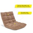 Pemberly Row Contemporary Velvet Adjustable Floor Chair in Beige Finish