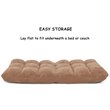 Pemberly Row Contemporary Velvet Adjustable Floor Chair in Beige Finish
