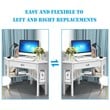 Pemberly Row Contemporary MDF and Pine Wood Corner Computer Desk in White