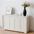 Pemberly Row MDF Kitchen Storage Cabinet with Sliding Door in White