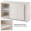 Pemberly Row MDF Kitchen Storage Cabinet with Sliding Door in White