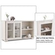 Pemberly Row MDF and Glass Kitchen Storage Cabinet with Sliding Door in White