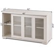 Pemberly Row MDF and Glass Kitchen Storage Cabinet with Sliding Door in White