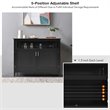 Pemberly Row MDF and Pine Kitchen Storage Cabinet with 2 Doors in Black