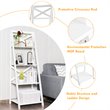 Pemberly Row 4-Tier Contemporary MDF Board Multifunctional Ladder Shelf in White