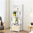 Pemberly Row 4-Tier Contemporary MDF Board Multifunctional Ladder Shelf in White