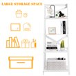 Pemberly Row 4-Tier Contemporary MDF Board Multifunctional Ladder Shelf in White