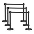 Pemberly Row Contemporary Stainless Steel Queue Pole in Black (Set of 6)