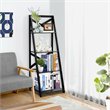 Pemberly Row 4-Tier Contemporary MDF Multifunctional Ladder Shelf in Black