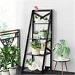 Pemberly Row 4-Tier Contemporary MDF Multifunctional Ladder Shelf in Black