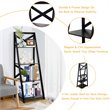 Pemberly Row 4-Tier Contemporary MDF Multifunctional Ladder Shelf in Black
