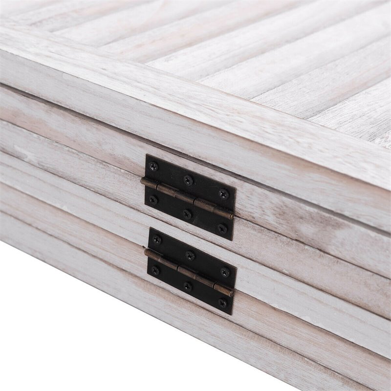 Pemberly Row 6-panel Contemporary Paulownia Wood Room Divider in White