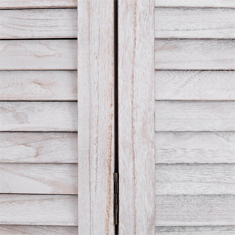 Pemberly Row 6-panel Contemporary Paulownia Wood Room Divider in White