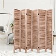 Pemberly Row 6-panel Contemporary Paulownia Wood Room Divider in Brown