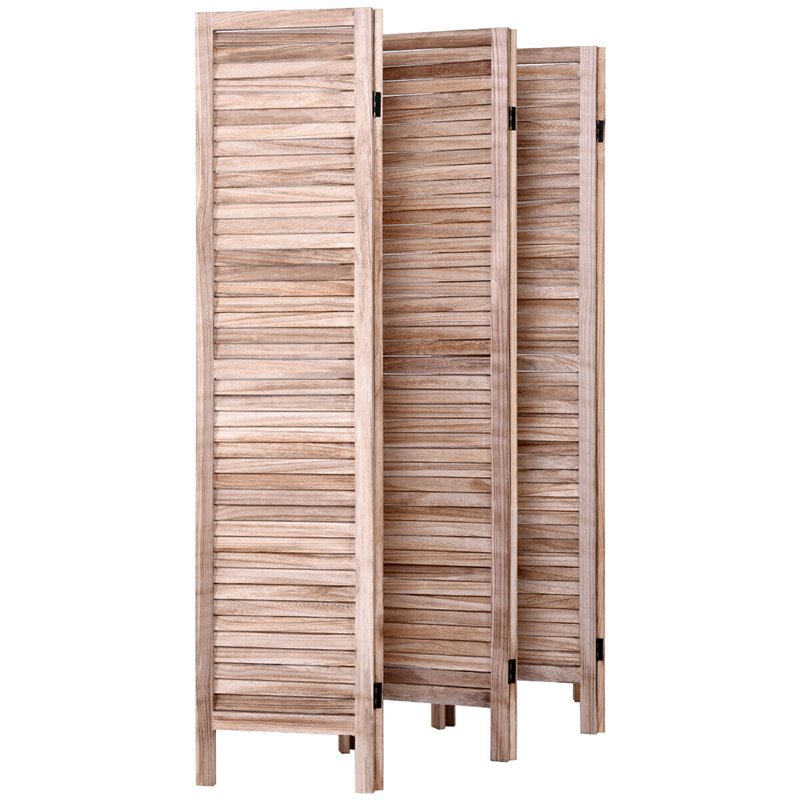 Pemberly Row 6-panel Contemporary Paulownia Wood Room Divider in Brown