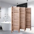 Pemberly Row 6-panel Contemporary Paulownia Wood Room Divider in Brown