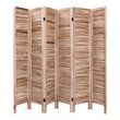 Pemberly Row 6-panel Contemporary Paulownia Wood Room Divider in Brown