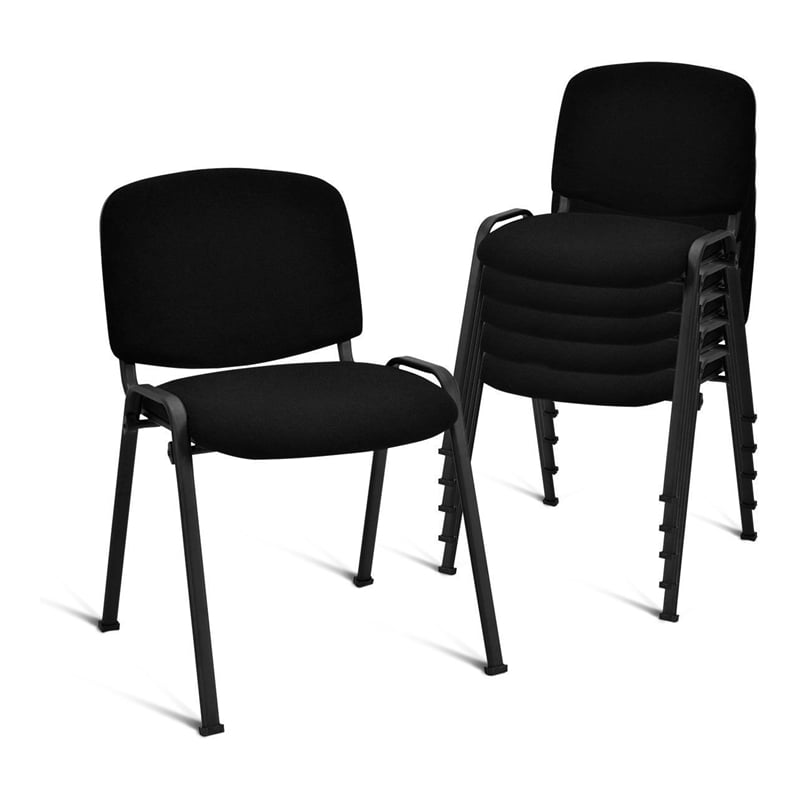 Pemberly Row Contemporary Steel Conference Office Chairs in Black (Set of 5)