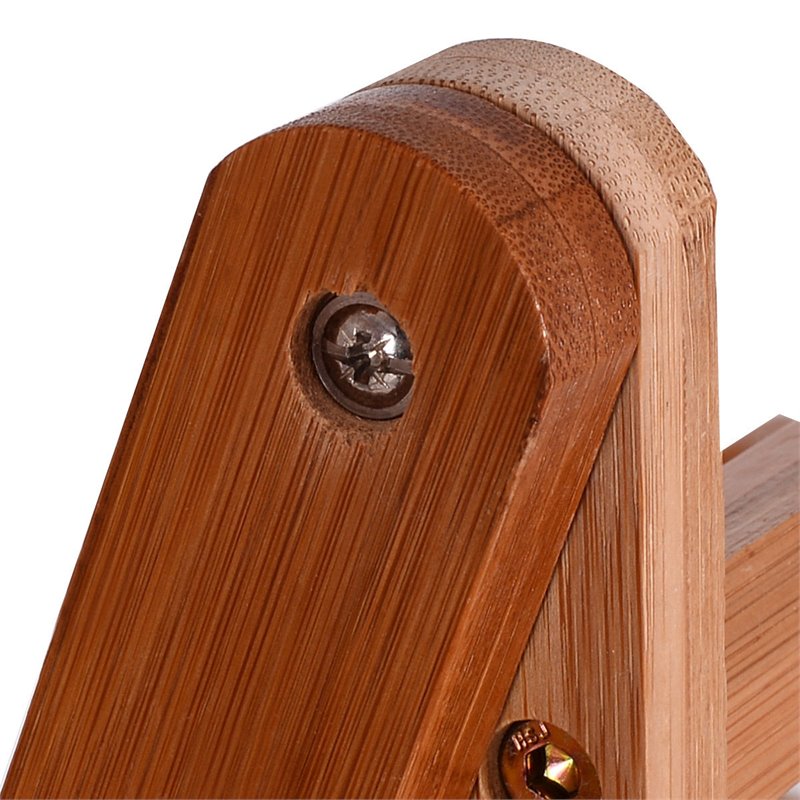 Pemberly Row 3-tier Contemporary Bamboo Folding Flower Pot Shelf in Light Brown