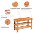 Pemberly Row 3-tier Contemporary Bamboo Shoe Rack Bench in Natural