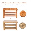 Pemberly Row 3-tier Contemporary Bamboo Shoe Rack Bench in Natural