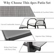 Pemberly Row 4-piece Contemporary Steel Patio Furniture Set in Gray
