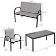 Pemberly Row 4-piece Contemporary Steel Patio Furniture Set in Gray