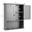 Pemberly Row Contemporary MDF Wall Mount Bathroom Cabinet in Gray