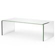 Pemberly Row Contemporary Tempered Glass Coffee Table in Clear Finish