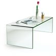 Pemberly Row Contemporary Tempered Glass Coffee Table in Clear Finish