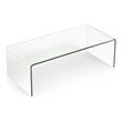 Pemberly Row Contemporary Tempered Glass Coffee Table in Clear Finish