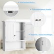 Pemberly Row Contemporary Premium MDF Wall Cabinets with 2 Doors in White