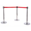 Pemberly Row Stainless Steel Queue Pole in Silver and Red (Set of 6)