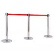 Pemberly Row Stainless Steel Queue Pole in Silver and Red (Set of 6)