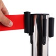 Pemberly Row Stainless Steel Queue Pole in Silver and Red (Set of 6)