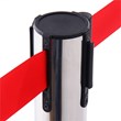 Pemberly Row Stainless Steel Queue Pole in Silver and Red (Set of 6)