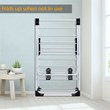Pemberly Row Steel and Plastic Folding Laundry Clothes Storage in White
