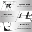 Pemberly Row Steel and Plastic Folding Laundry Clothes Storage in White