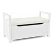 Pemberly Row Contemporary Wood Storage Bench with Removable Cushion in White
