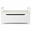 Pemberly Row Contemporary Wood Storage Bench with Removable Cushion in White