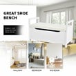 Pemberly Row Contemporary Wood Storage Bench with Removable Cushion in White