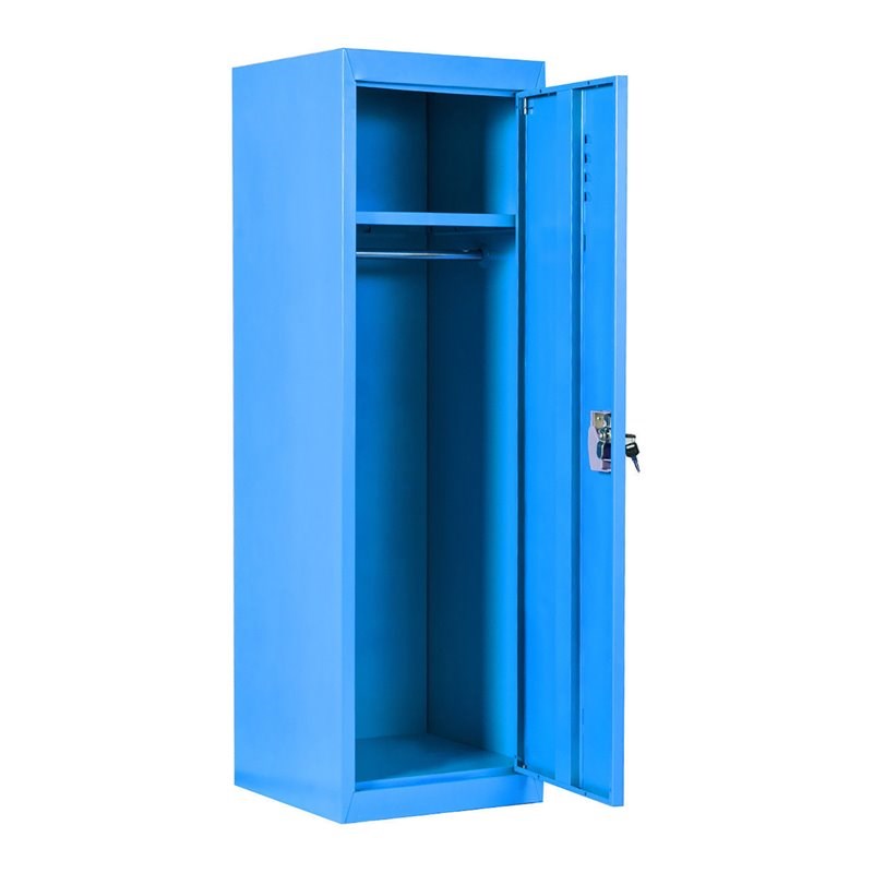 Pemberly Row Contemporary Metal Kid Locker with Single Tier and 2 Keys in Blue